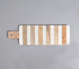 Lacquered Striped Mango Wood & Stone Serving Platter