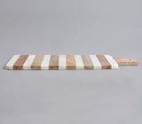 Lacquered Striped Mango Wood & Stone Serving Platter