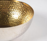 Hand Hammered Gold-Toned Aluminium Bowl