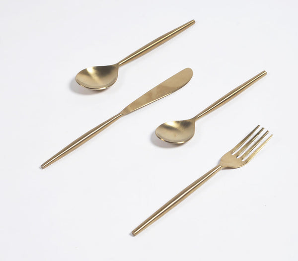 Golden-Toned Stainless Steel Cutlery Set