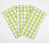 Lime Checks Handwoven Cotton Kitchen Towels (set of 3)