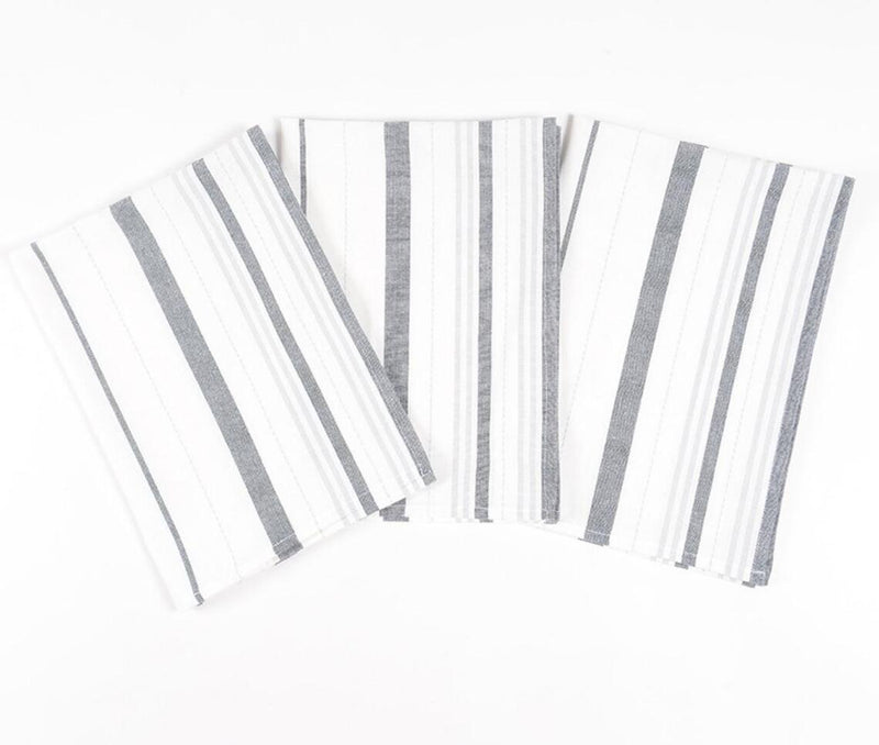 Handwoven Striped Kitchen Towels (Set of 3) Q1