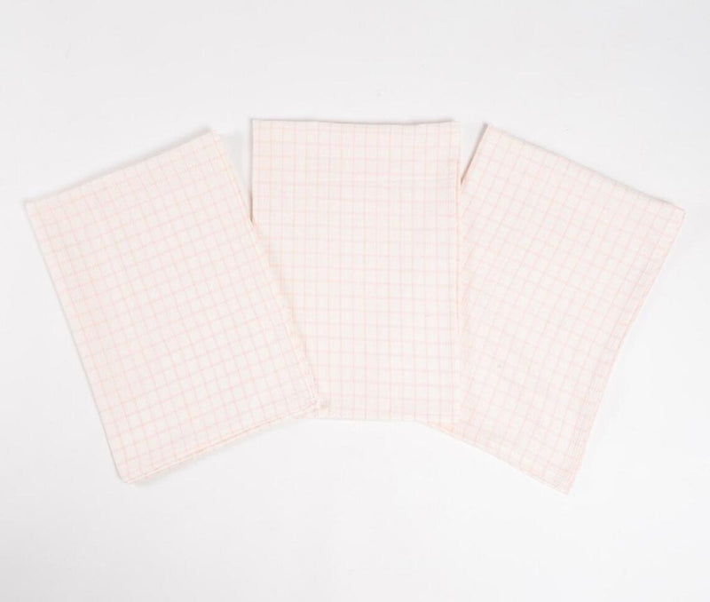 Checkered Waffle Cotton Kitchen Towels (set of 3)