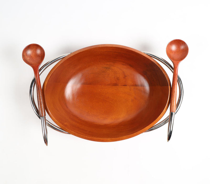 Light Mango Wood Bowl & Spoons Set