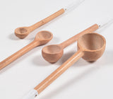 Hand Carved Neem Wood White Measuring Spoons (set of 4)