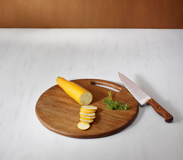 Hand Cut Wooden Chopping Board Round (Large)